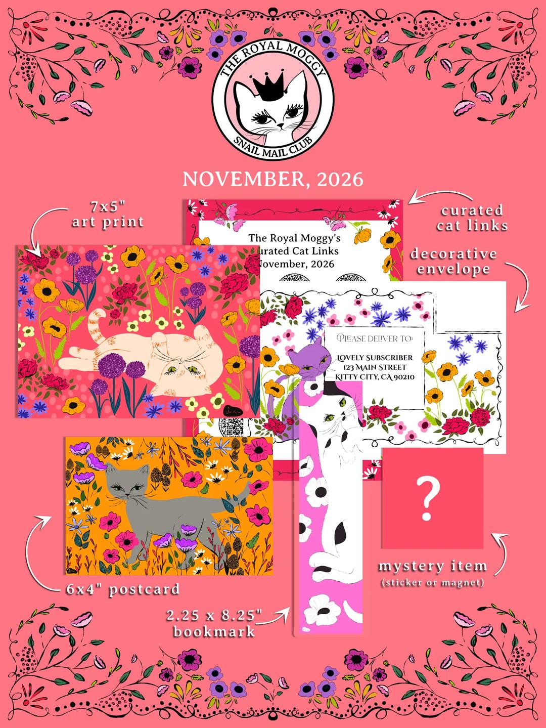 The Royal Moggy Cat-Themed Snail Mail Club