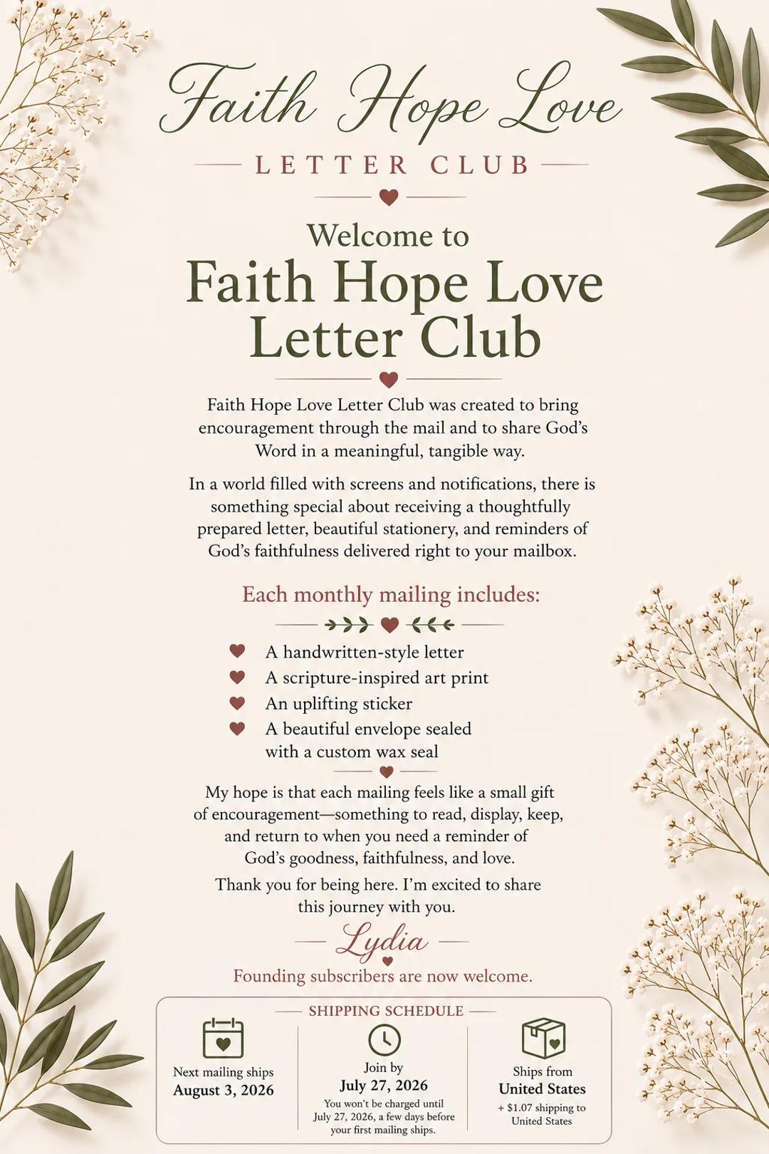 Faith Hope Love Letter Club — image 4