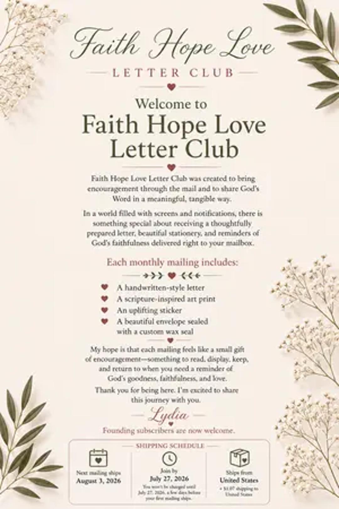 Faith Hope Love Letter Club thumbnail 4