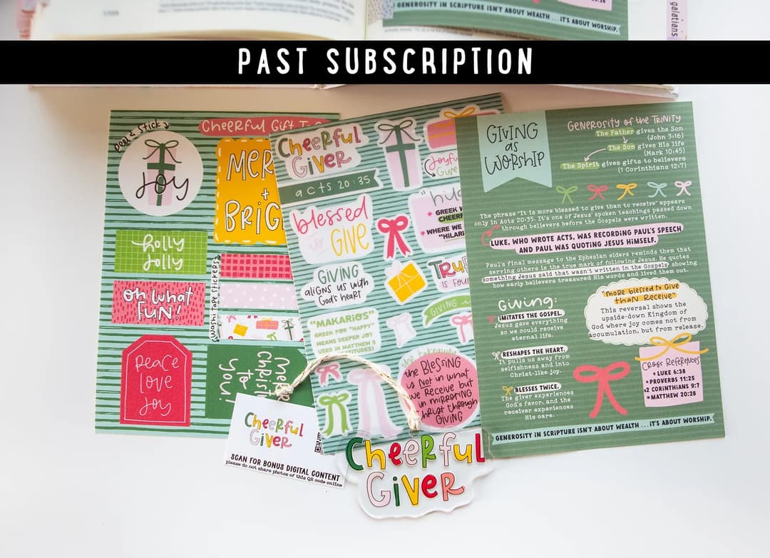 Bible Girls Monthly Sticker Club