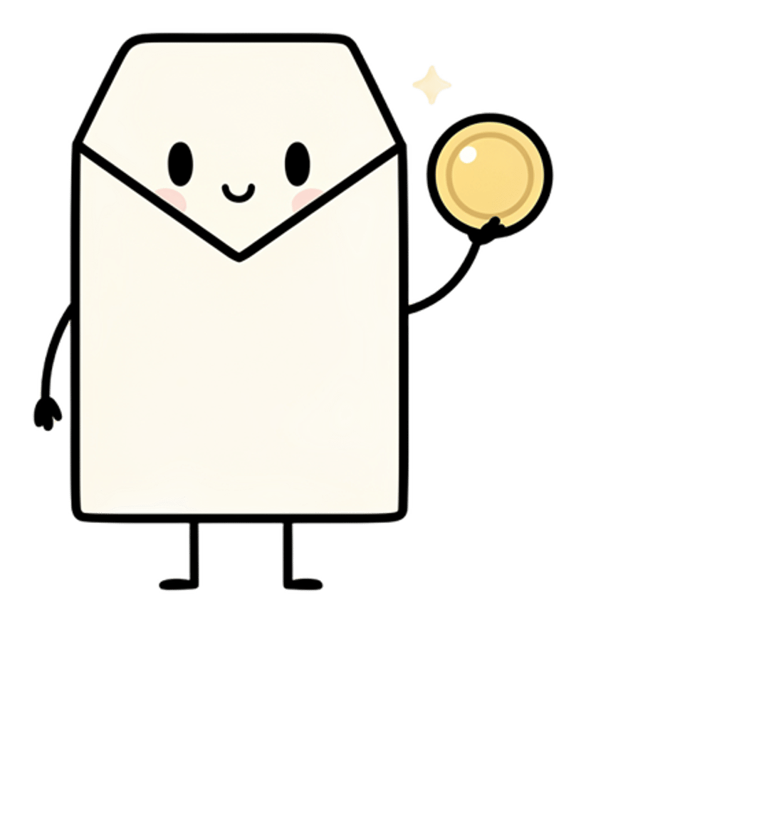 MailClubly mascot holding a coin