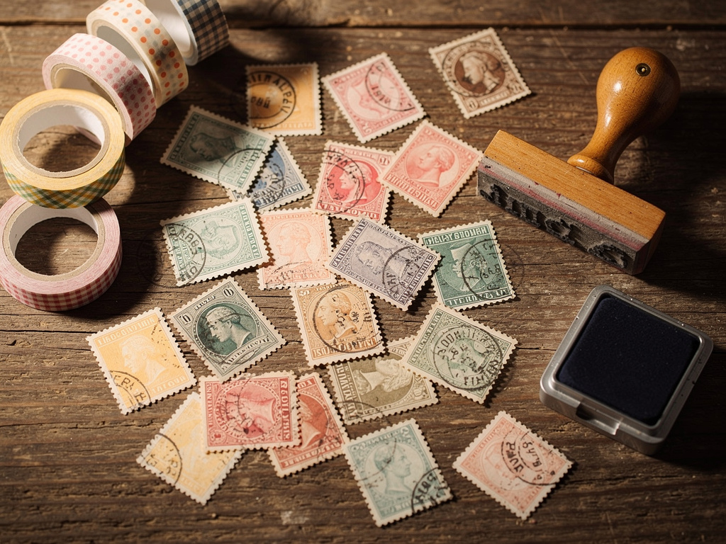 Vintage stamps and craft supplies